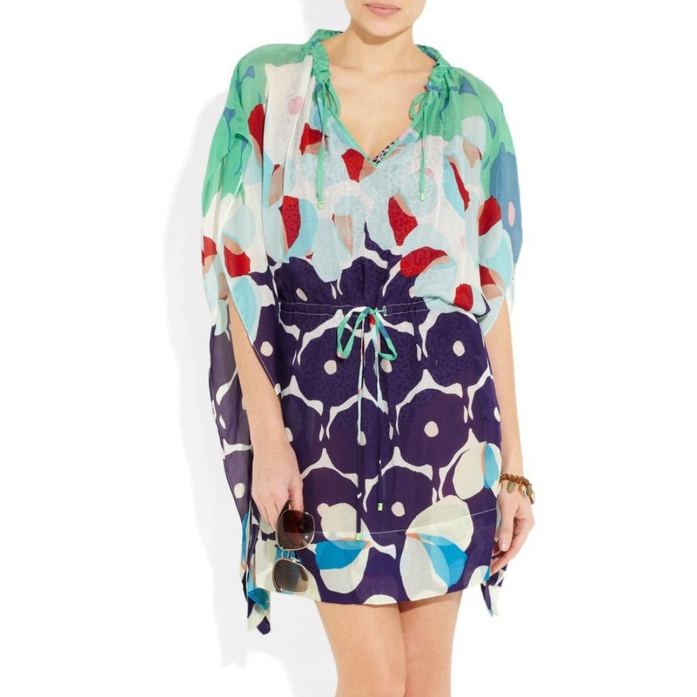DVF Zaila silk blend abstract floral coverup